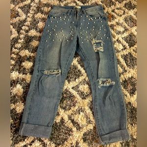 Embellished Boyfriend Jeans